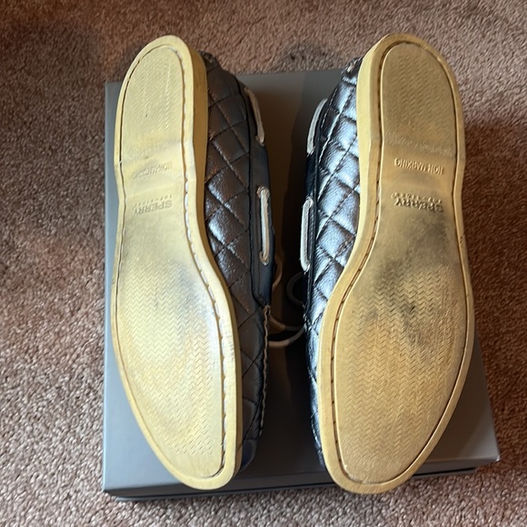 Silver Sperry Loafers sz 10 - Picture 3 of 3